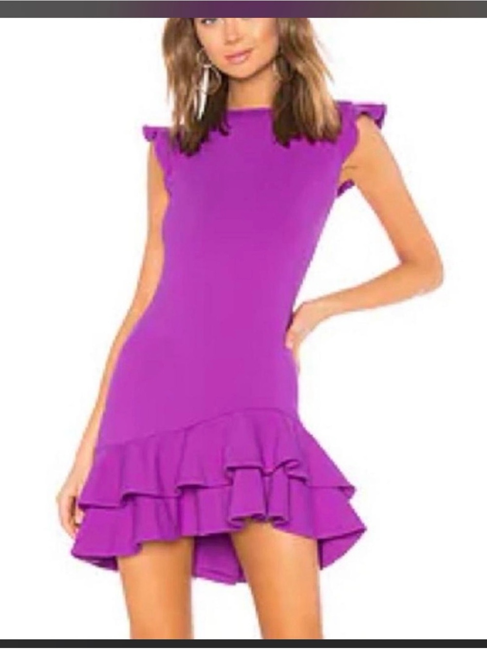Susana Monaco Violet Ruffle-Hem High-Low Dress